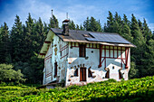 Casa de los mikeletes house on the way to the San Adrián tunnel on the Aizkorri mountain range at the Basque Country, Goierri, Basque Highlands Basque Country, Euskadi Spain.