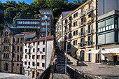 Picturesque houses in the harbor of San Sebastian, Gipuzkoa, Donosti San Sebastian city, north of Spain, Euskadi, Euskaerria, Spain.