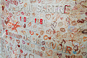 Montparnasse Cemetery, Paris, France. Inscription from the headstone of Jean Paul Sartre and Simone de Beauvoir Montparnasse Cemetery Paris France