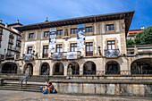 Old Town of Guernica. Guernica was bombed by Nazi Germany's Luftwaffe. The attack inspired Pablo Picasso's painting Guernica, depicting his outrage at the attack, Gernika Lumo, province of Biscay, Pais Vasco, Basque country, Spain