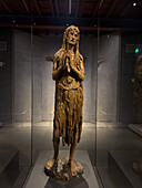 Donatello's Penitent Magdelene statue in the Sala della Maddalena in the Duomo Museum in Florence, Italy.