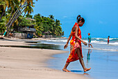 People in the plage de Ti Mouillage beach in Cayes-de-Jacmel, Cayes de Jacmel, Jacmel, Haiti.