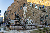 The Fountain of Neptune by Ammannati in the Piazza della Signoria in Florence, Italy.