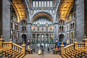 Inside Central train station in Antwerp Belgium