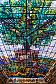 The Tree of Gernika stained glass ceiling in the Assembly House Casa de las Juntas, Gernika Guernica, Basque Country, Spain