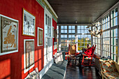 Interior of Dr Wilfred Grenfell's house in St Anthony, Newfoundland & Labrador, Canada