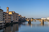 Ponte Santa Trinita or Holy Trinity Bridge across the Arno River in Florence, Italy. It is the oldest eliiptic arch bridge in the world.