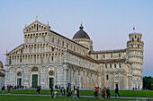 The Pisa Cathedral and Leaning Tower in the Piazza dei Miracoli in Pisa, Italy.