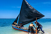 Fishermen in Cayes-à-L’eau, a fishermen islet located northeast of Caye Grand Gosie, Île-à-Vache, Sud Province, Haiti