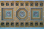 Detail of the ceiling of the portico of the Basilica of St. Paul Outside the Walls, Rome, Italy.