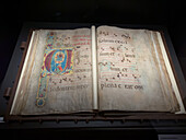 Choir book with illuminations in the Capella Musicale or Music Chapel in the Duomo Museum in Florence, Italy. circa 1508-1526 A.D.