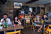 San Sebastian fishing port area and tapas restaurant. Historic centre. Guipuzcoa. Basque Country. Spain. Europe