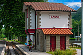 Alter Dampfzugwagen von Azpeitia im Baskischen Eisenbahnmuseum, einem der bedeutendsten seiner Art in Europa. Eisenbahngeschichte von Euskadi in Azpeitia, Gipuzkoa, Euskadi, Baskenland, Spanien.