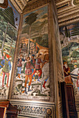 Fresco of the journey of the Magi to Bethlehem in the Magi Chapel in the Palazzo Medici Riccardi in Florence, Italy. Members of the de' Medici family are depicted in the painting.