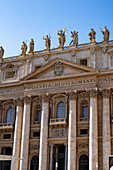 Facade of Saint Peter's Basilica in Vatican City in Rome, Italy.