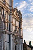 The facade of the Basilica of Santa Croce or Basilica of the Holy Cross in Florence, Italy.