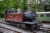 Azpeitia old steam train car in the Basque Railway Museum one of the most important of its kind in Europe. Railway history of Euskadi in Azpeitia, Gipuzkoa, Euskadi, Basque country, Spain.