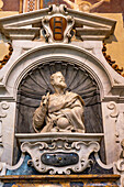 Tomb of Galileo Galilei in the Basilica of Santa Croce, Florence, Italy. circa 1737.