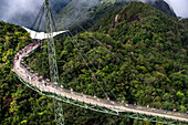 The Langkawi Sky Bridge, the longrest curved bridge, at the peak of Gunung Machinchang, Langkawi, Malaysia