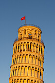 Tourists on the observation platform of the Leaning Tower of Pisa. Pisa, Italy.