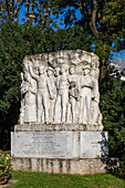 Monument to Alberto Meschi in the Piazza Antonio Gramsci in Carrara, Italy.