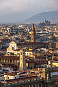 Basilica of Santa Maria Novella with the Church of Saints Micheal and Gaetano in front. Florence, Italy. The modern building behind is the Florence Courthouse or Palazzo di Giustizia.