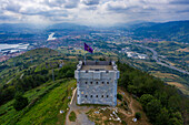 Aerial view of Serantes fortress in the Mount Serantes in Santurce, Bilbao, Vizcaya Bay, Euskadi, Spain