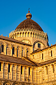 The dome of the Pisa Duomo or Primatial Metropolitan Cathedral of the Assumption of Mary in Pisa, Italy.