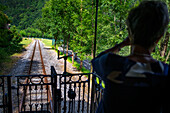 Azpeitia old steam train car in the Basque Railway Museum one of the most important of its kind in Europe. Railway history of Euskadi in Azpeitia, Gipuzkoa, Euskadi, Basque country, Spain.