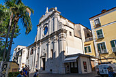 The facade of the Church of San Francesco di'Assisi in the historic center of Sorrento, Italy.