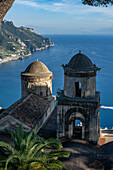 Domes of the Church of Santa Maria delle Grazie in Ravello on the Amalfi Coast of Italy.