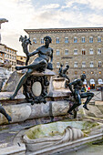 The Fountain of Neptune by Ammannati in the Piazza della Signoria in Florence, Italy.