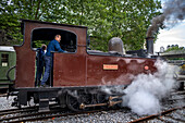 Alter Dampfzugwagen von Azpeitia im Baskischen Eisenbahnmuseum, einem der bedeutendsten seiner Art in Europa. Eisenbahngeschichte von Euskadi in Azpeitia, Gipuzkoa, Euskadi, Baskenland, Spanien.