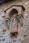 Statue of San Giminiano on the Collegiata di Santa Maria Assunta in San Gimignano, Italy. Patron saint of the city.