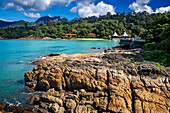 The Ritz-Carlton Langkawi luxury hotel in Langkawi, Malaysia. Horizon lounge & bar. A tranquil retreat, the adults-only Horizon lounge emerges from the depths of the rainforest, seemingly floating above the sea. The large infinity pool gently overflows into the ocean, inviting you and your loved one for a romantic swim.