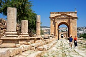 Cardo Maximus, Colonnaded Street, Roman ruins, Jerash, Jordan