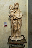 Madonna with Child, a marble statue in the Palazzo Medici Riccardi, Florence, Italy. Circa early 16th Century. Attributed to Andrea del Sansovino.