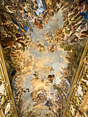 Baroque paintings on the ceiling of the Mirror Gallery in the Palazzo Medici Riccardi, Florence, Italy. Painted in the 1680s by Luca Giordano.