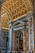 Coffered ceiling over the Transfiguration Altar in St. Peter's Basilica, Vatican City, Rome, Italy.