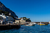 The harbor of Marina Grande on the island of Capri, Italy.