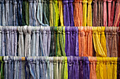 Different colored thread for textiles San Juan la Laguna, Lake Atitlan, Guatemala