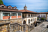 Public school in the old Town of Guernica. Guernica was bombed by Nazi Germany's Luftwaffe. The attack inspired Pablo Picasso's painting Guernica, depicting his outrage at the attack, Gernika Lumo, province of Biscay, Pais Vasco, Basque country, Spain