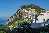 The hillside town of Capri, largest community on the island of Capri, Italy.