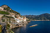 The town of Atrani on the Amalfi Coast of Italy.