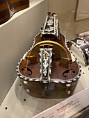 An antique hurdy-gurdy in the Accademia Gallery in Florence, Italy. Circa 1775.