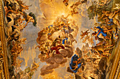 Baroque paintings on the ceiling of the Mirror Gallery in the Palazzo Medici Riccardi, Florence, Italy. Painted in the 1680s by Luca Giordano.