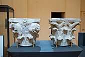 Marble capitals from the orginial ciborium of the Duomo in the Museum of the Duomo of Ravello, Italy. Circa 1279 A.D.