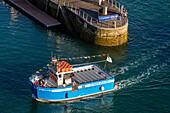 Aitona Julia III touristic boat in the harbor of Donostia, San Sebastian, Gipuzkoa, Donosti San Sebastian city, north of Spain, Euskadi, Euskaerria, Spain.