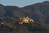 The medieval borgo of Nicola, hilltop village in La Spezia, Tuscany, Italy.