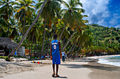 People in the plage de Ti Mouillage beach in Cayes-de-Jacmel, Cayes de Jacmel, Jacmel, Haiti.